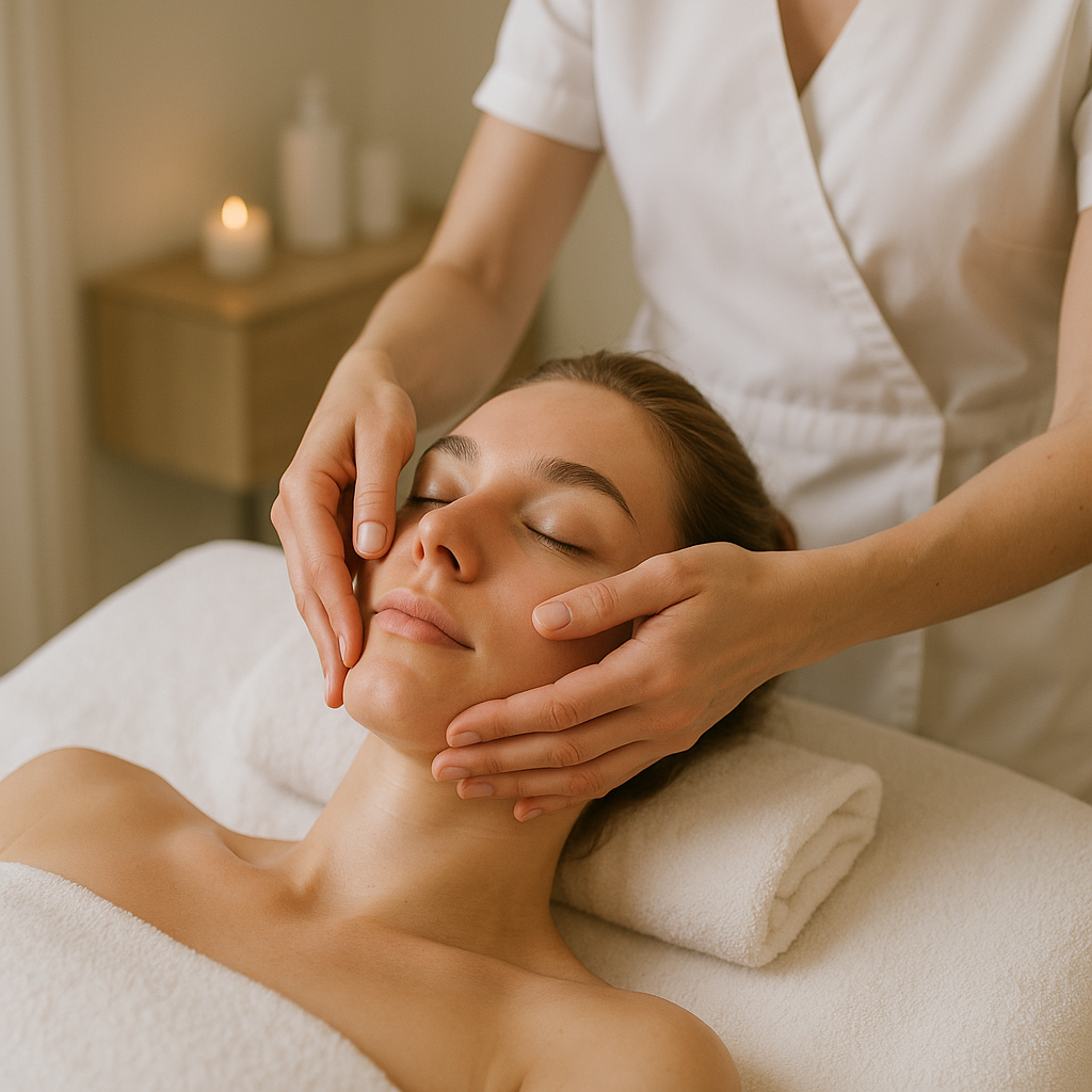 Prikaz procesa pruzanja tretmana masaze lica - Face Gym